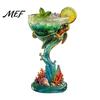 Beach Party Table Centerpieces 3D Tropical Ocean Theme Glass Cup, Resin Art Parrot And Island Style Summer Home Accents Turtle Design, Decorative