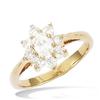 Gold Plated Ring 'Victorina' Golden White - 10x9 Mm