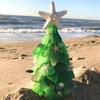 12/15/20CM Seaglass Christmas Tree Decoration Blue Green Sea Glass Starfish Shell Ocean-themed