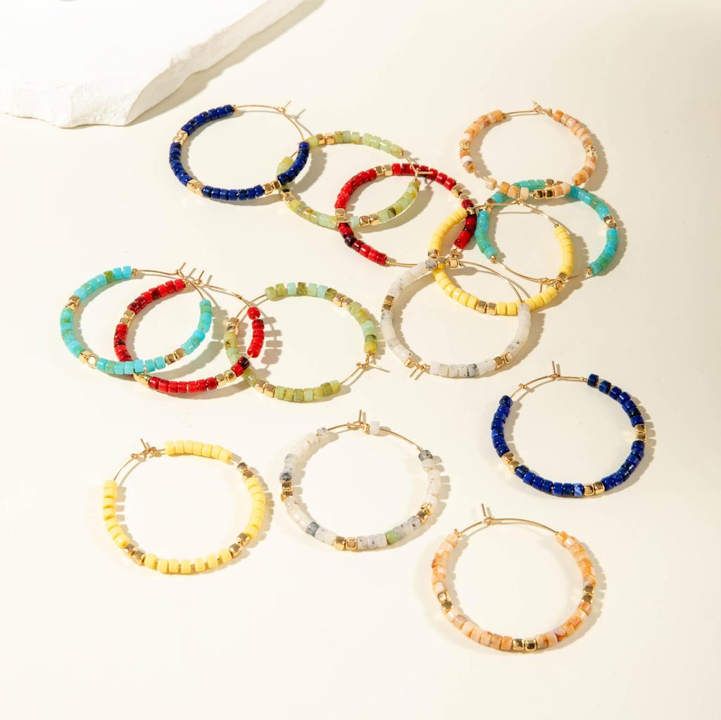 Новые Серьги в Французском Стиле Легкая Роскошь Женские Украшения Ретро Мода Универсальные Серьги Смола Цветное Золото Бусины Ювелирные Изделия