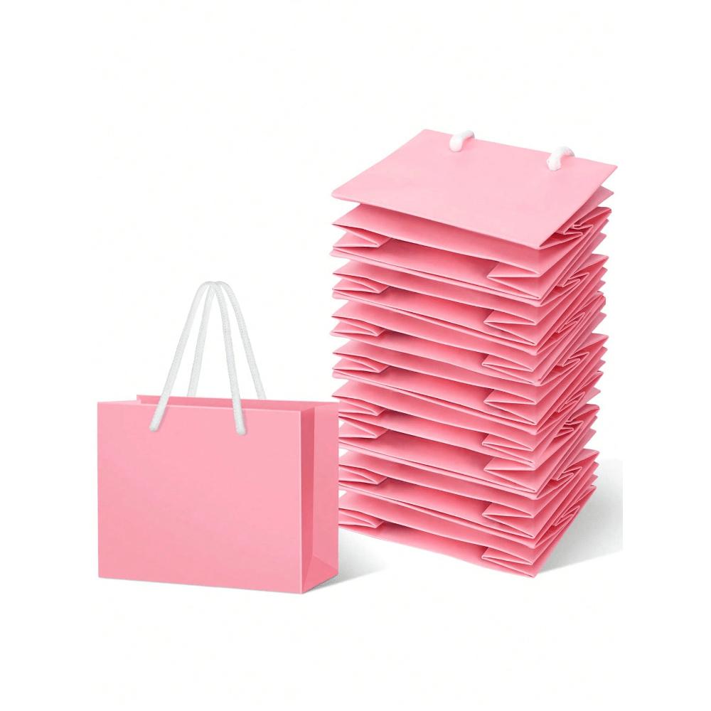 1 шт. Мини розовые подарочные пакеты с ручками Организаторы вечеринок, Дарители подарков, Отлично подходят для свадеб, дней рождений, вечеринок, рукоделия, дарения подарков и хранения ювелирных изделий