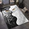 Black and White Owl Art Print Carpet for Bedroom Living Room Bedside Sofa Floor Mat Modern Home Decor Area Rug Machine Wash