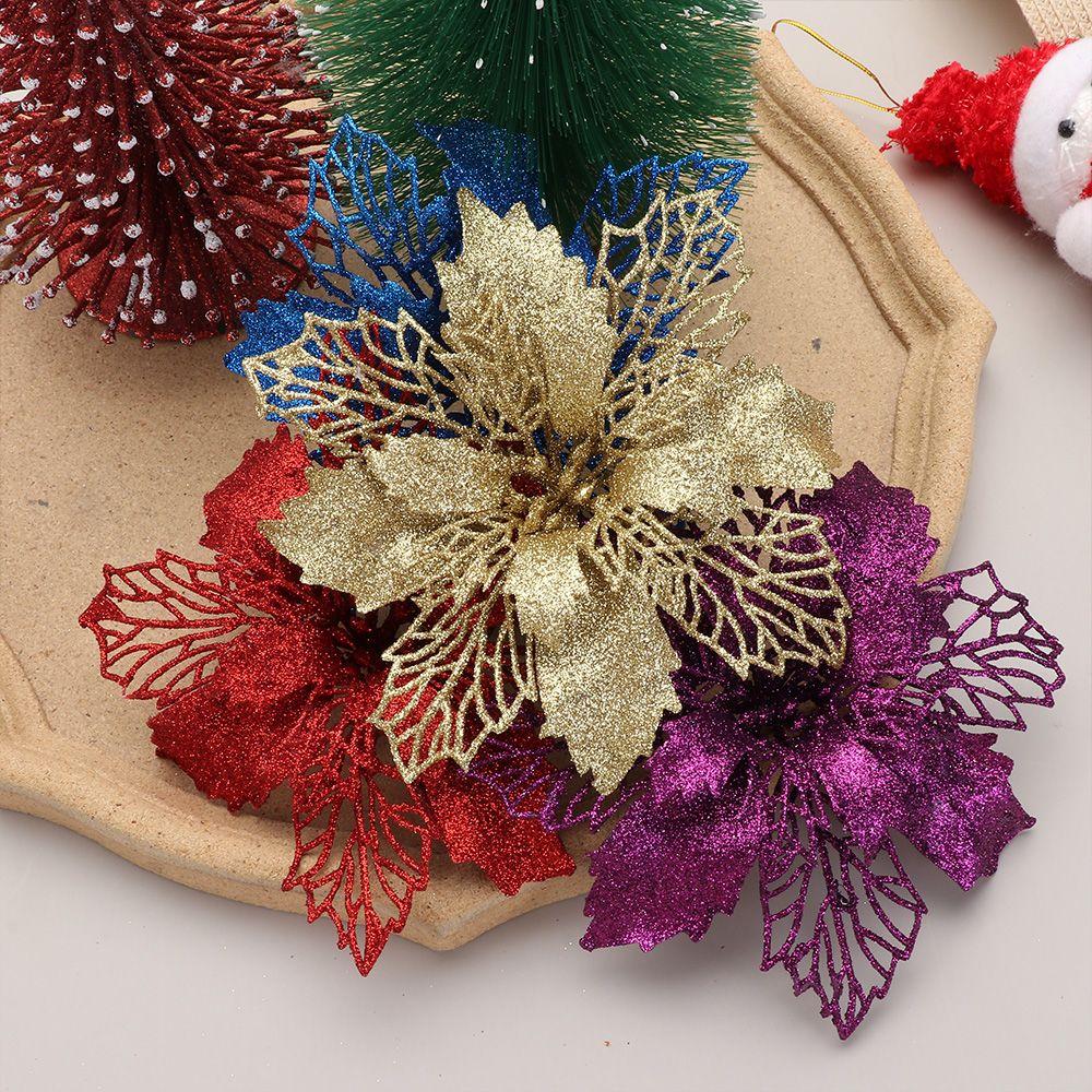 New Year Decor Christmas Flowers Fake Flowers Home Xmas Ornaments Christmas Tree Decorations