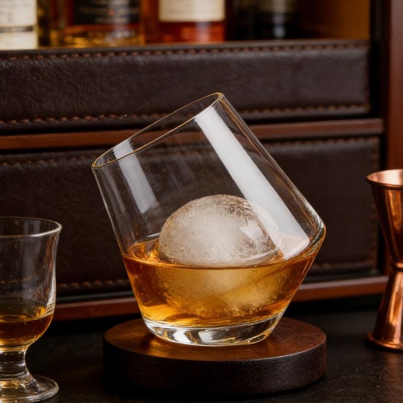 530ml/460ml/380ml Creative Rotating Foreign Wine Glass Transparent Whiskey Glass Cold Drink Mug Party Tumbler Cup Drinking Glass