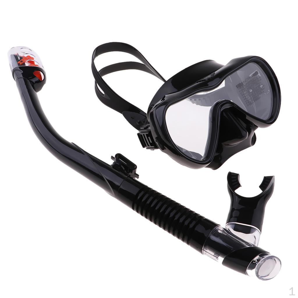 Adult Diving Scuba Snorkel Set Dry Swim Gears Tempered Glass