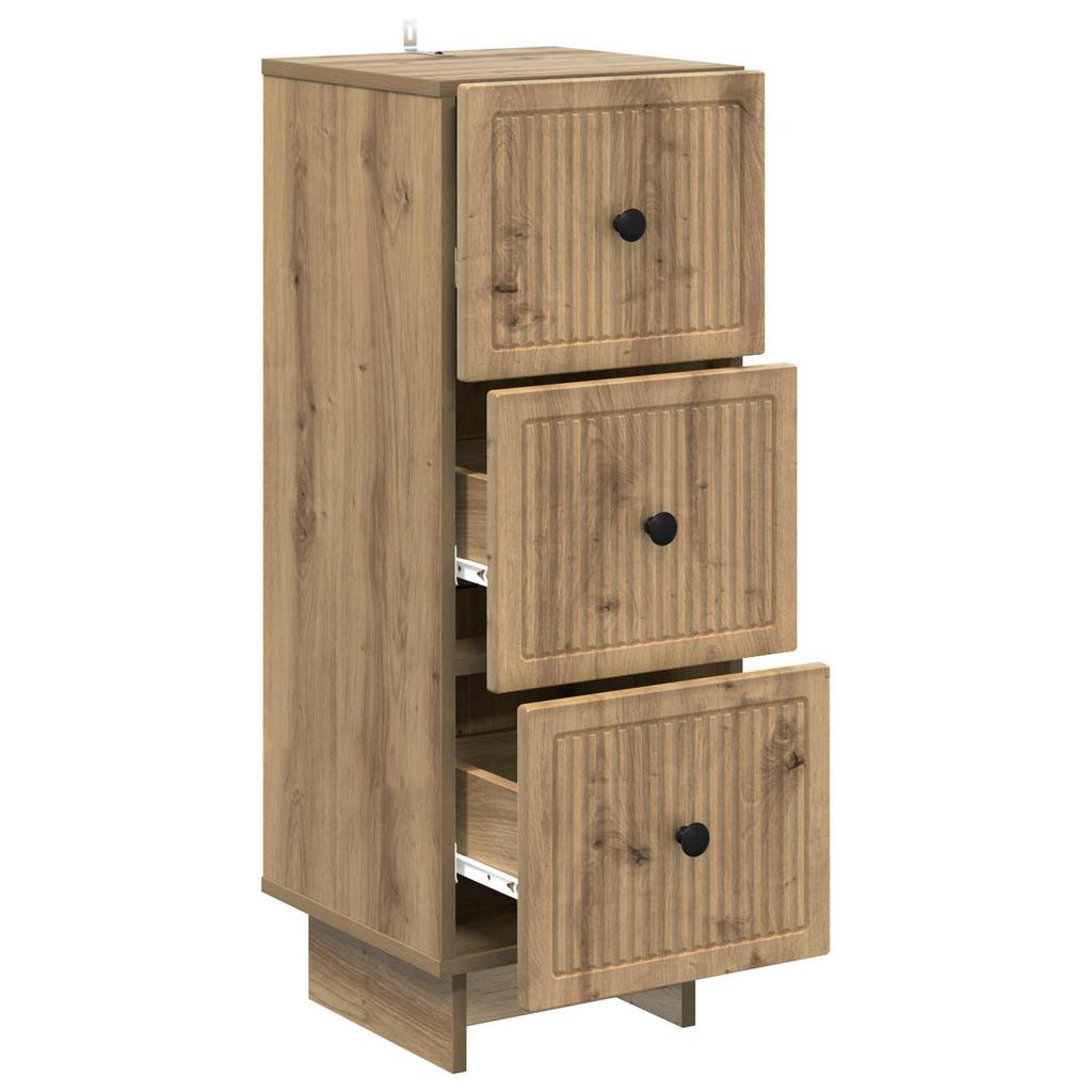 Artisan Oak Drawer Cabinet 33 x 34.5 x 90 cm Particleboard