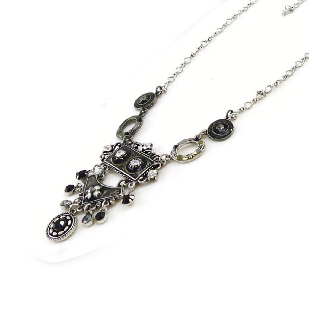 Les Trésors De Lily [E5711] — Дизайнерское колье «Воспоминания о прошлом», черное серебро