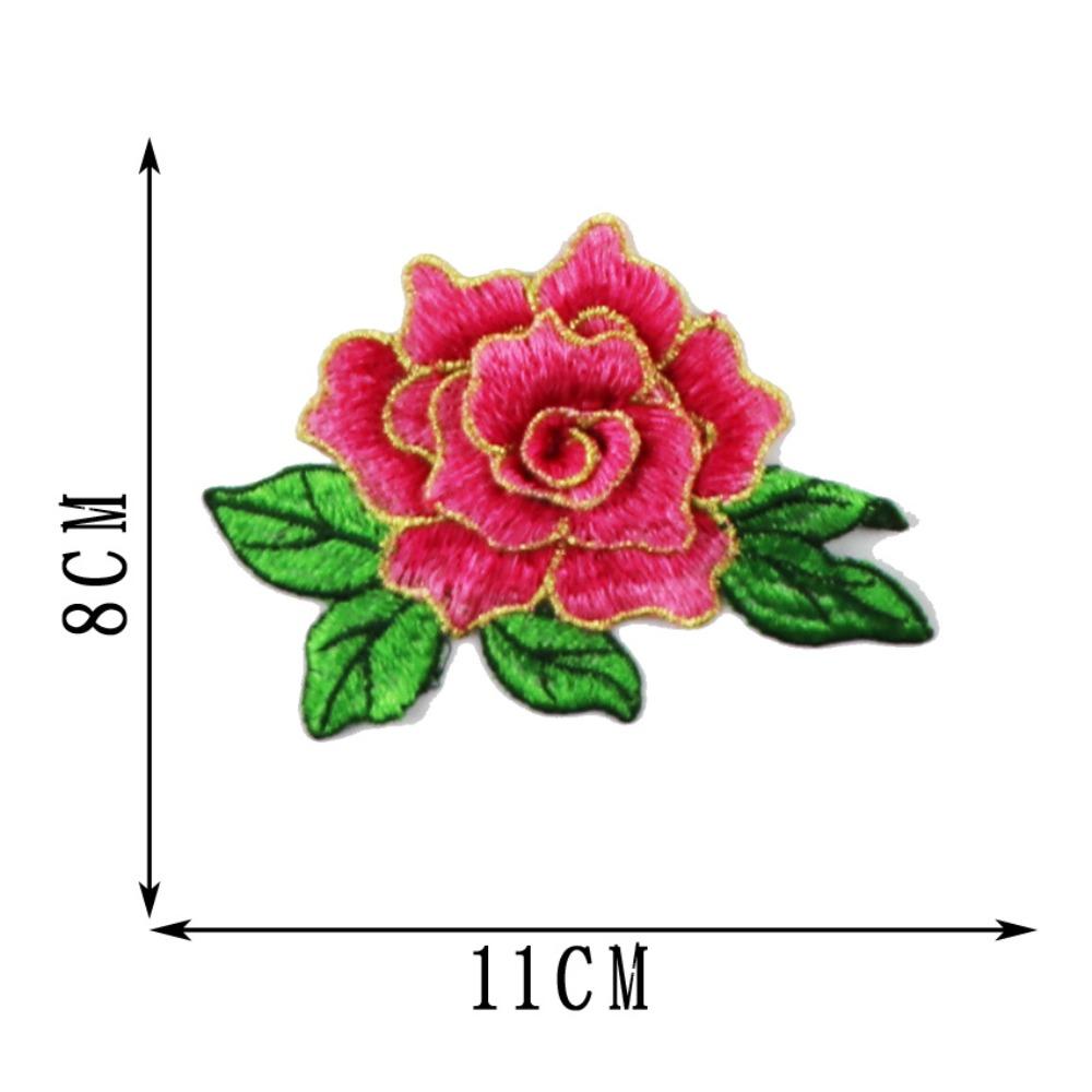 DIY Handmade Embroidery Flower Patch Polyester Fiber Floral Patches Embroidery Repair Patch Jeans