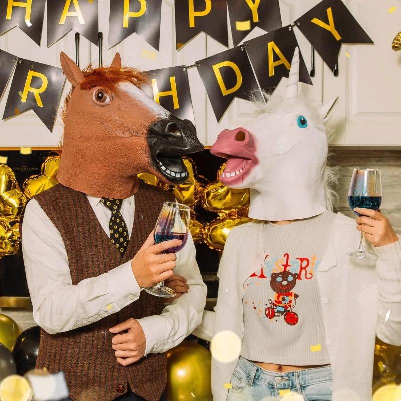 Маска лошади для вечеринки, маскарадные маски с изображением головы лошади для взрослых и мужчин