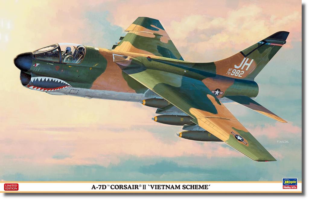 Hasegawa Масштабная модель Американский Corsair II Вьетнамский камуфляж Пластиковый набор 07539 1/48 A-7D (Самолет)