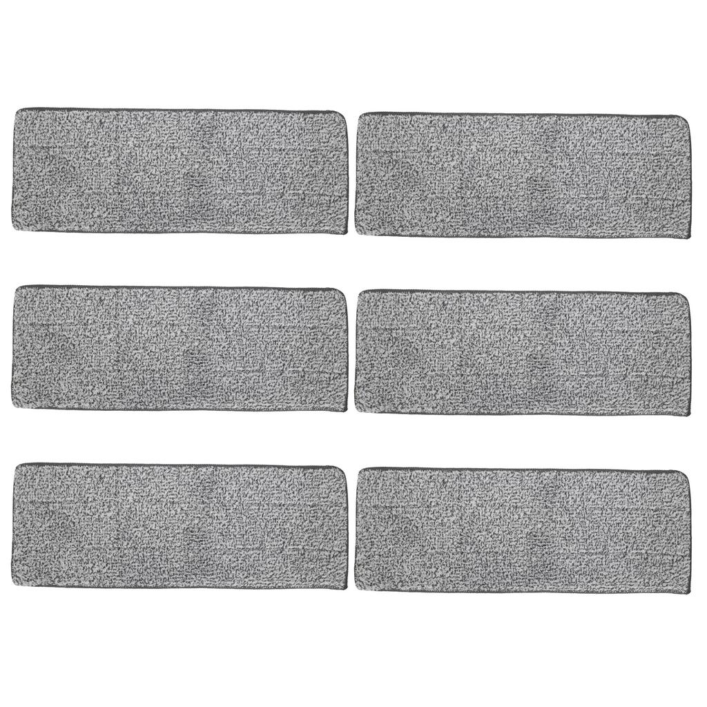 6Pcs Mop Cloth Replacement Machine Washable Mop Head Pad for Home Floor Cleaning 33x12cm