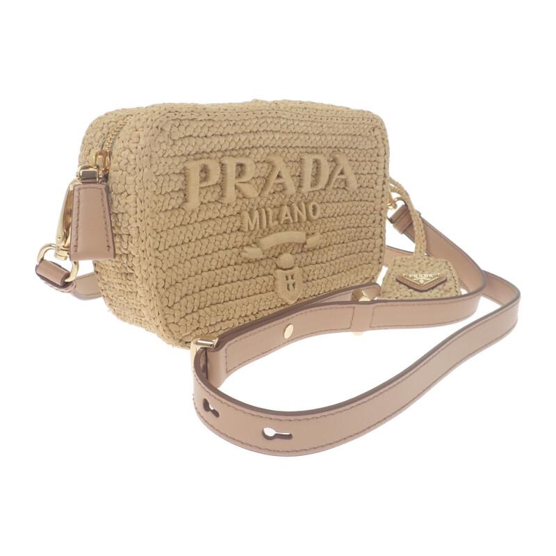 PRADA  1BH196 Shoulder Bag beige/natural Raffia/leather Women