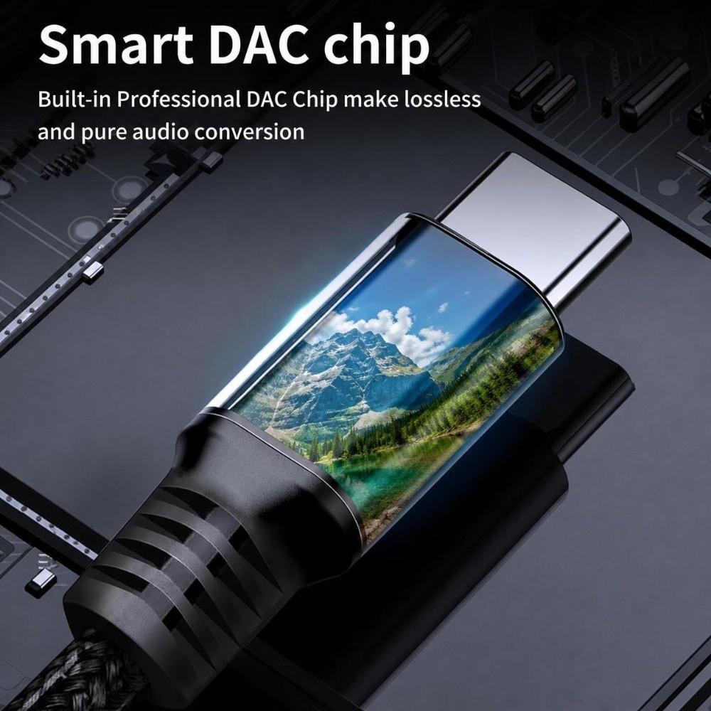 Dual Type-C Port Type-C Audio Adapter Type-C Splitter Dongle Music Calls Video