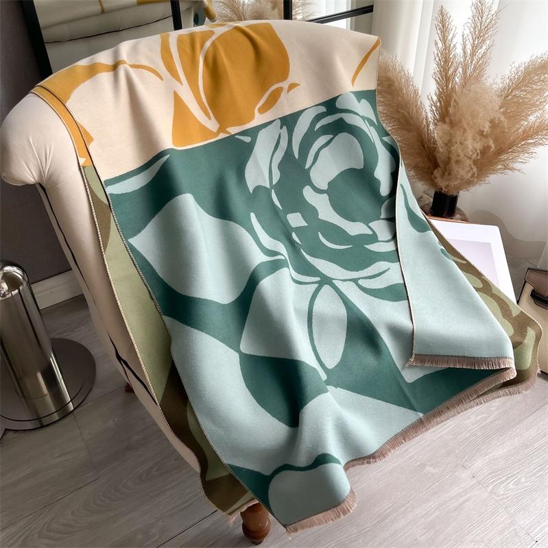 NEW Brand Warm Cashmere Poncho Shawl Scarf Luxury Print Thick Pashmina Winter Blanket Wraps Bufanda Casual Hijab Stoles Echarpe