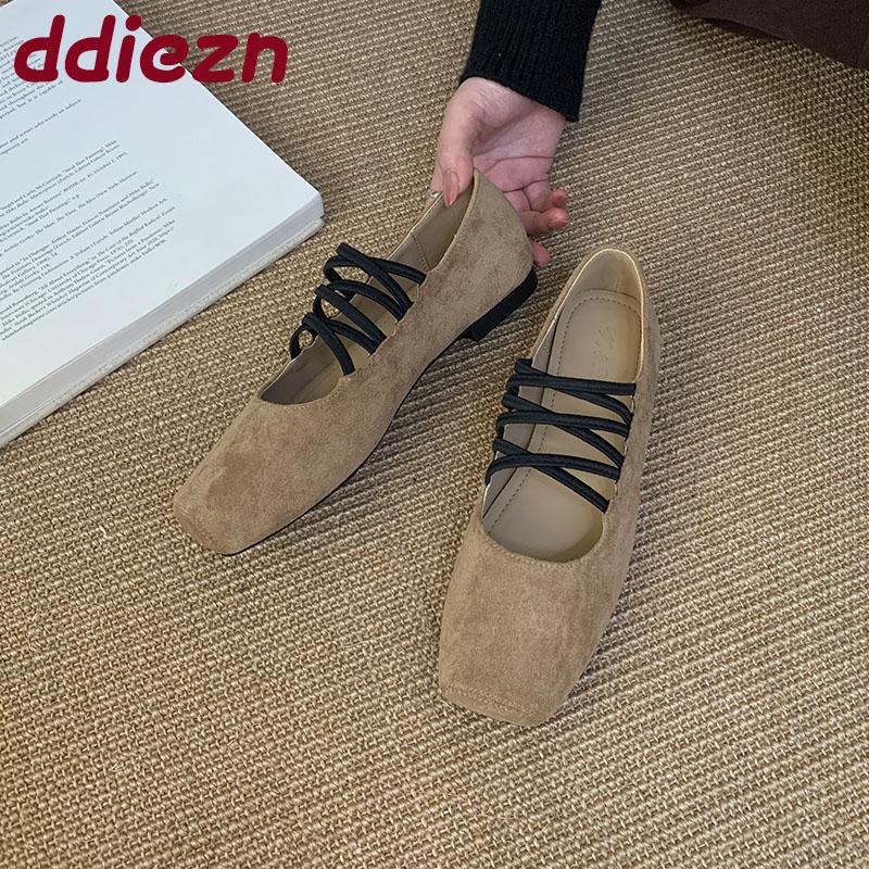 Мода Новая Мода Эластичная Лента Женские Балетки Слипоны Повседневная Женская Обувь с Квадратным Носком Неглубокие Женские Балетки Обувь леди