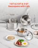 Stainless Steel Saucepan Set, 1 QT & 2 QT & 3 QT Saucepans with Glass Lids, Multipurpose Nonstick Stainless Steel Sauce Pot with Ergonomic Handle,