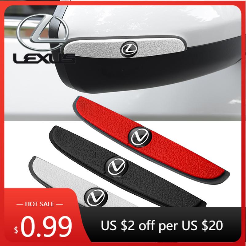 SKIA7 Interior Stickers 4Pcs Rubber Anti Collision Strip Car Door Rearview Mirror Protector Stickers For Lexus F SPORT ES RX NX LS UX