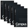 KOKUYO Campus Note 5mm Grid Ruled 40 Sheets Black X 5 Semi-B5