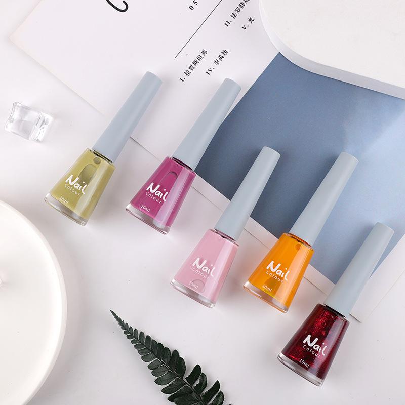 Масляный лак для ногтей Не отслаивающийся Не требующий сушки Быстросохнущий Стойкий Телесный цвет Прозрачный Салонный Полный набор лаков для ногтей