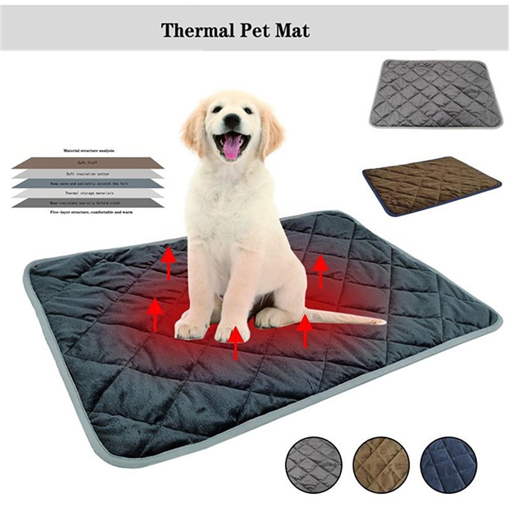 Самонагревающийся коврик для домашних животных Беспроводной самонагревающийся коврик для собак Моющийся самонагревающийся коврик для кошек Термальный коврик Одеяло для собак и кошек в холодную погоду
