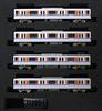 Greenmax N Gauge Tobu 50090 Type Long Seat Mode Additional Intermediate Car Set of 4, No Power, 30819, Model Train