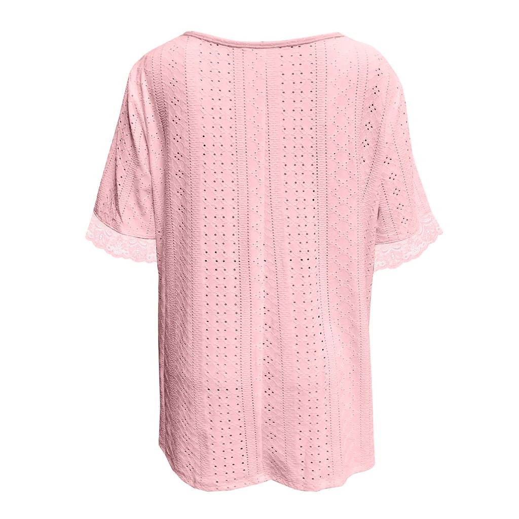 Женская однотонная футболка с V-образным вырезом, свободного кроя, с короткими рукавами и плиссировкой