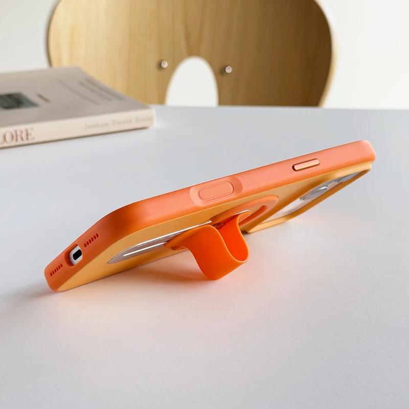 Магнитный чехол-подставка для For Iphone 17 16 1 14 13 12 Pro Max, мягкий матовый чехол с держателем-кольцом, Mag-safe, противоударный, защита камеры, кнопка AI