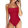 2024 One-piece Swimsuit Women's Solid Color Sexy Backless European and American Swimsuit