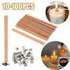 Wooden Wick Candle Making Kit with Clip Base Natural Smokeless DIY Candle Jar Supplies for Homemade Soy Wax Crafting Tools