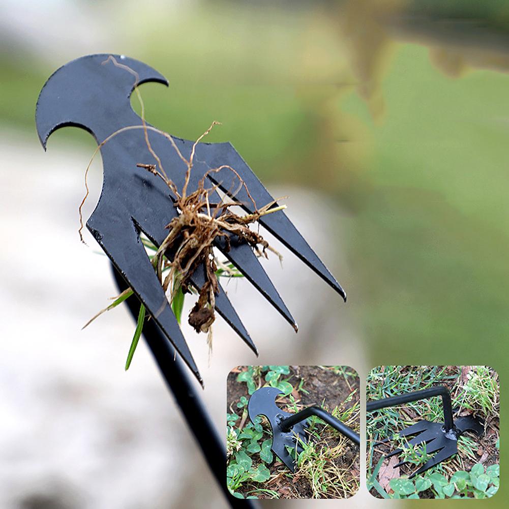 2PCS Weed Puller Tool Weeding Artifact 4 Teeths Dual Purpose Manual Weeders