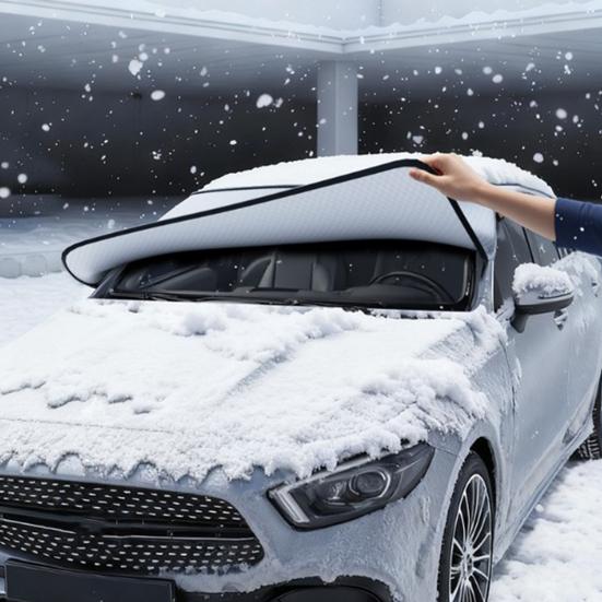Автомобильный чехол-тент Полная защита от любых условий Блокирует снег, иней, УФ-лучи, пыль, листья Защитный чехол на лобовое стекло Защита от кражи Легкая установка Автомобильный щит