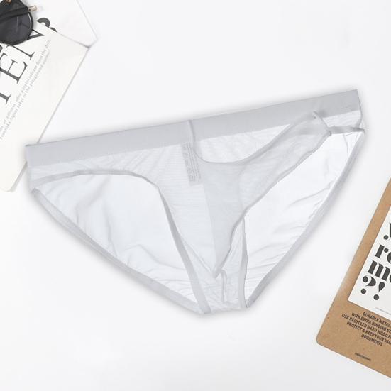 Мужские трусы-слипы с низкой посадкой, 3D хобот слона, однотонные, сексуальные прозрачные трусы из сетки