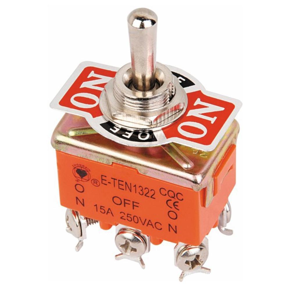 Power Control 12mm Hole Size 6 Pin Switch 3 Position Toggle Switch Appliance 3 Position Switch 250V Rated Voltage