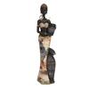 African Woman Statue Hand Made Resin Tribal Lady Figurine Vintage Lifelike Mysterious African Lady