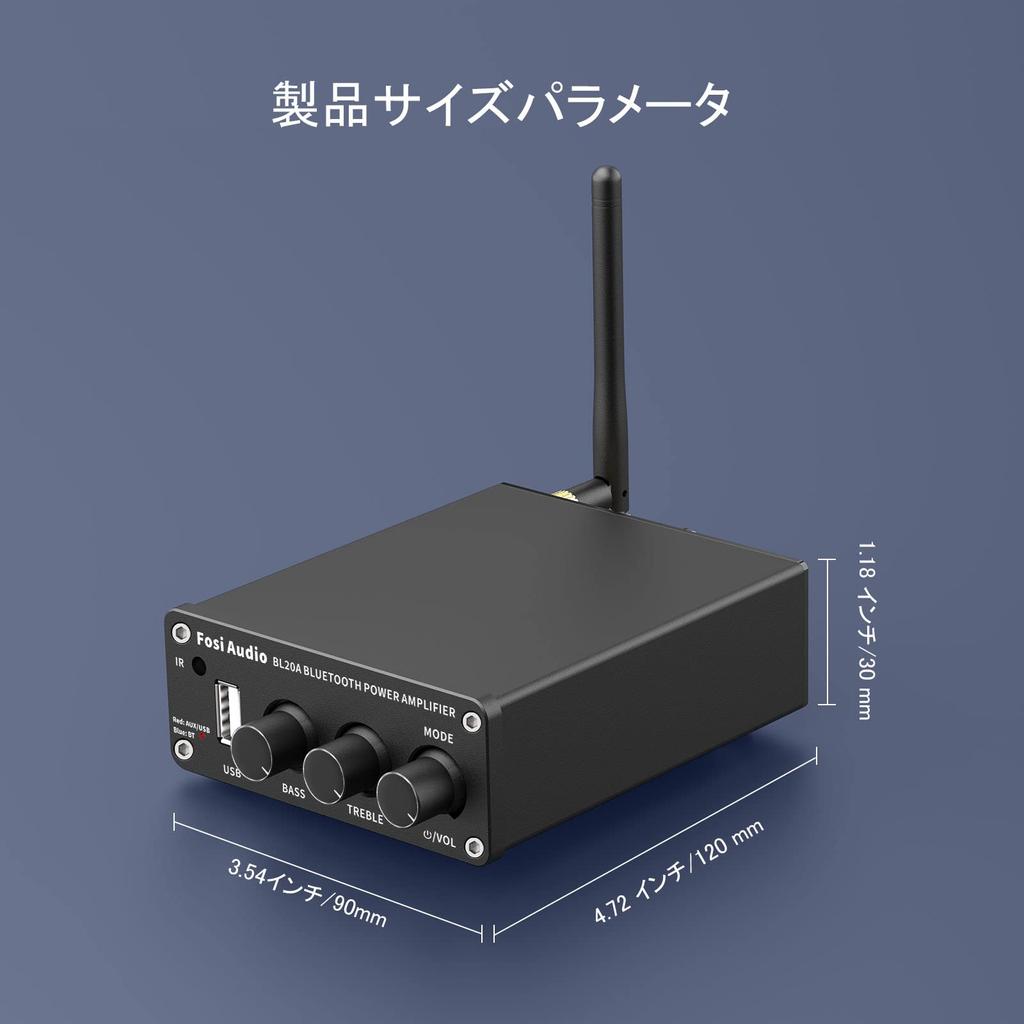 Fosi Audio BL20A небольшой Bluetooth стерео усилитель для домашнего использования 100 Вт x 2 мини 2-канальный цифровой усилитель класса D домашний аудио усилитель для динамиков TPA3116