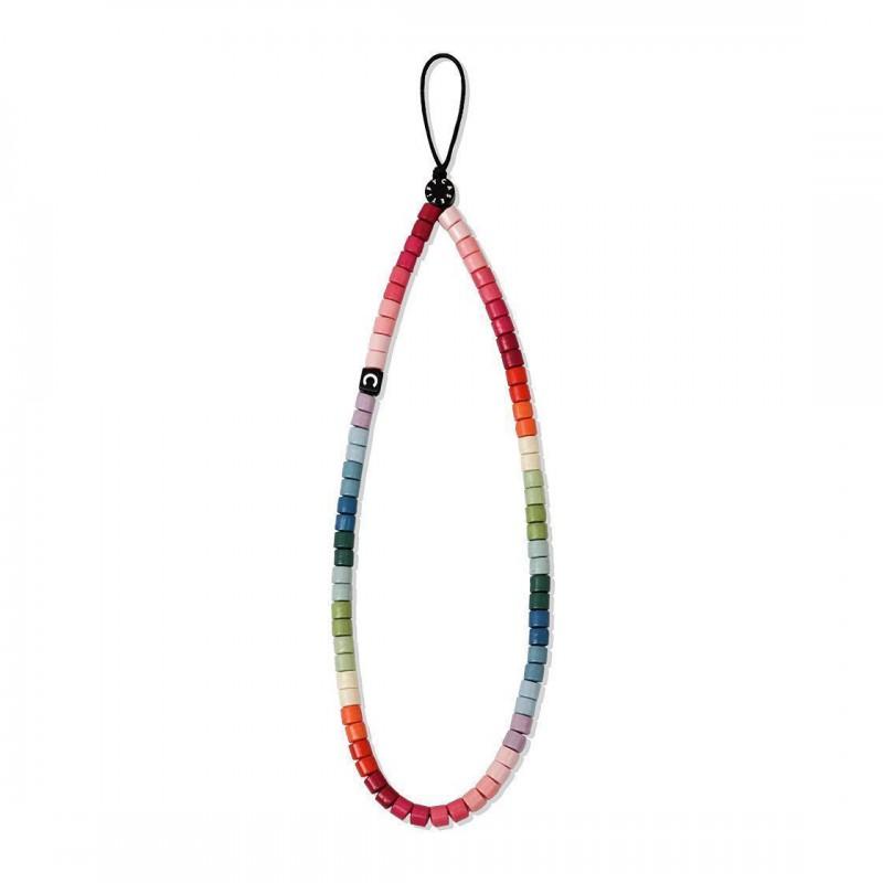 White Heart Phone Lanyard With Pearl Charm Anti-Lost Strap Smartphone Womens Fashion Accessory