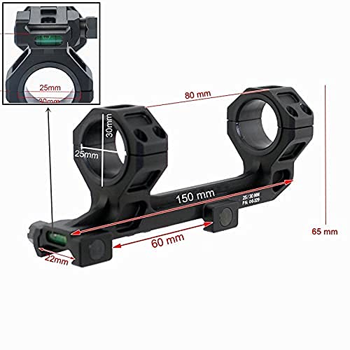 HWZ Тип Geissele 30мм/25мм Кольцо для крепления прицела База крепления Уровень-пузырёк (черный)