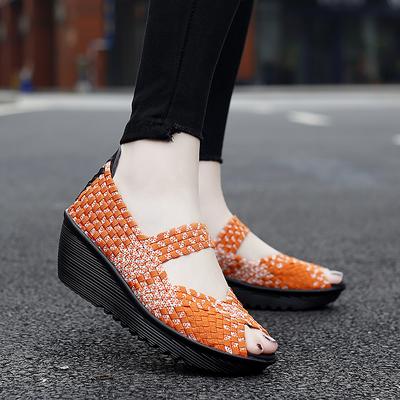 Новая модная женская повседневная обувь, легкие туфли на плоской подошве, дышащая тканая обувь