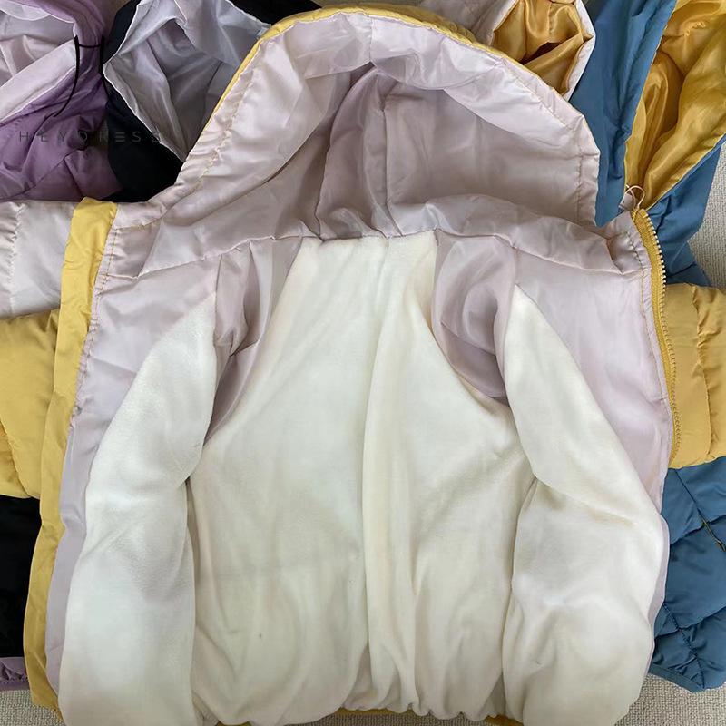 Cottonpadded Autumn Winter Coat Children For Boys And Girls Thick Hooded Coat Koreanstyle Children Cottonpadded Jacket Short Childrens Clothing