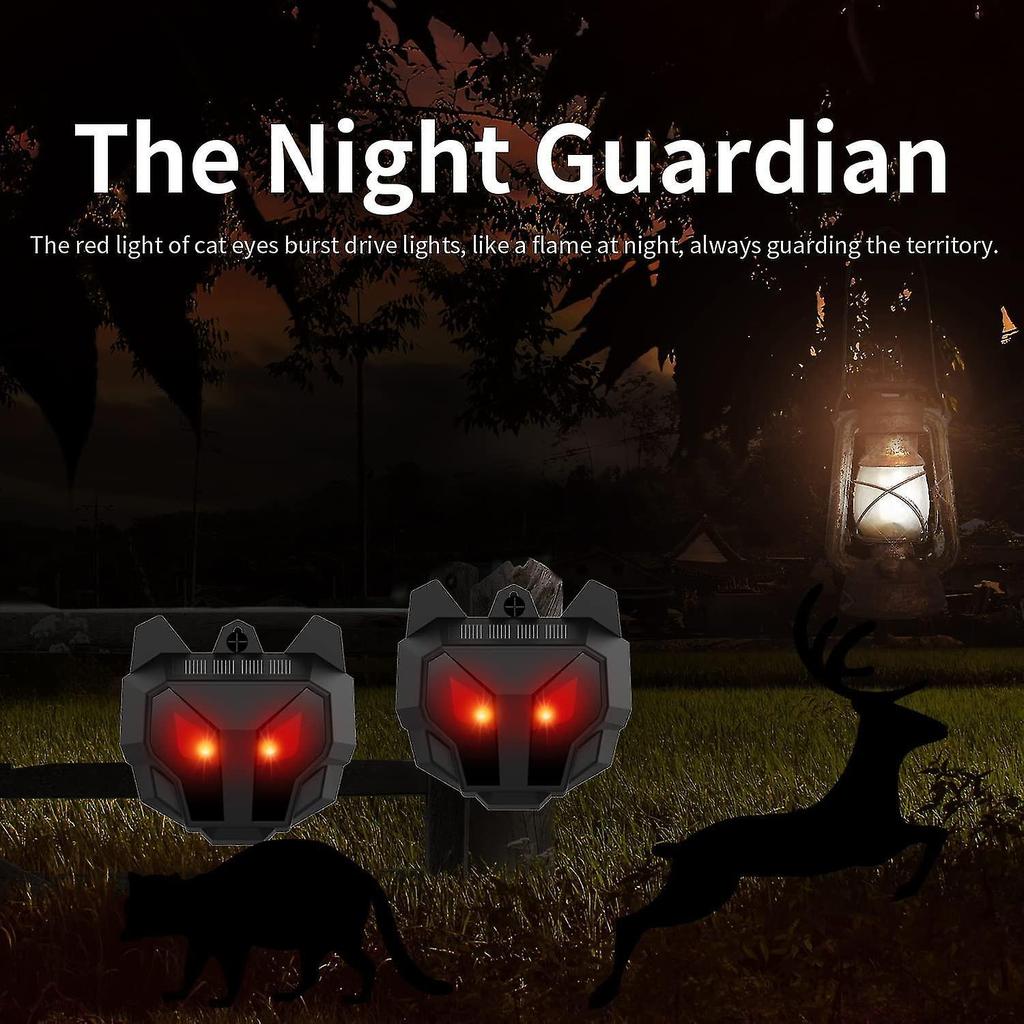 Solar Nocturnal Eye Nighttime Animal Deterrent Devices With Red Led Lights Waterproof Flash Against Cat Repellent Dog Repellent Marten Repellent For G