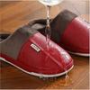 Модные женские зимние тапочки для дома из искусственной кожи для мужчин, водонепроницаемые домашние тапочки из меха и хлопка для мужчин, плоские домашние тапочки
