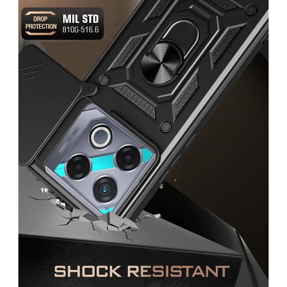 Военный защитный чехол для камеры INFINIX GT 20 Pro GT20 Pro Infinix Note 40 Pro + Note 40 Pro Note40 Hybrid Ring Stand Противоударный чехол