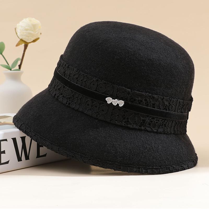 Женская шляпа-ведро из 100% чистой шерсти, осенне-зимняя, элегантная, с теплым верхом, шляпа для мамы