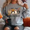 Свитшот 'Chick or Treat' Жуткая Курица Хэллоуинский Свитер С Длинным Рукавом Женские Свитшоты Забавный Хэллоуинский Куриный Худи Топы
