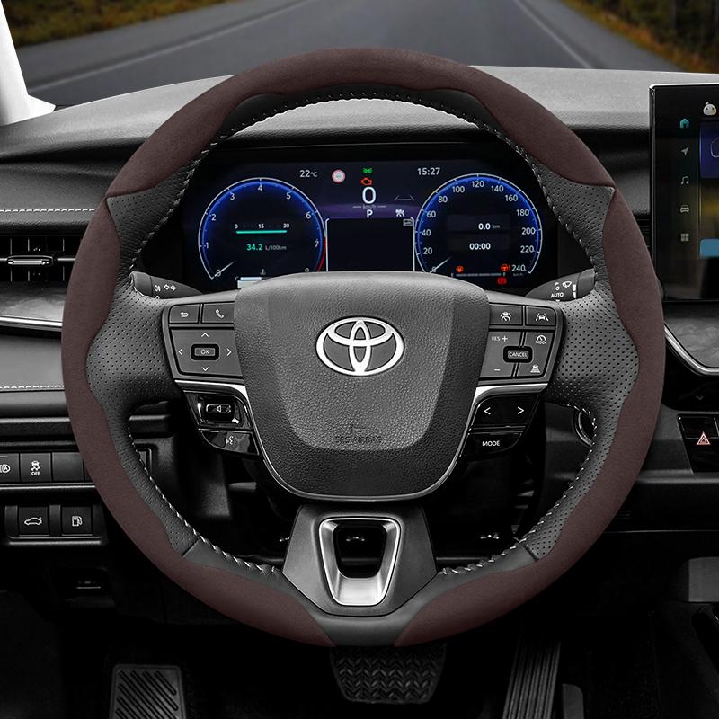 Подходит для Toyota Противоскользящая Пряжка Сегментированная Замшевая Накладка на Руль Подходит для Yaris Auris Chr Corolla Rav4 Hilux Wish Roomy Aqua Probox Prius