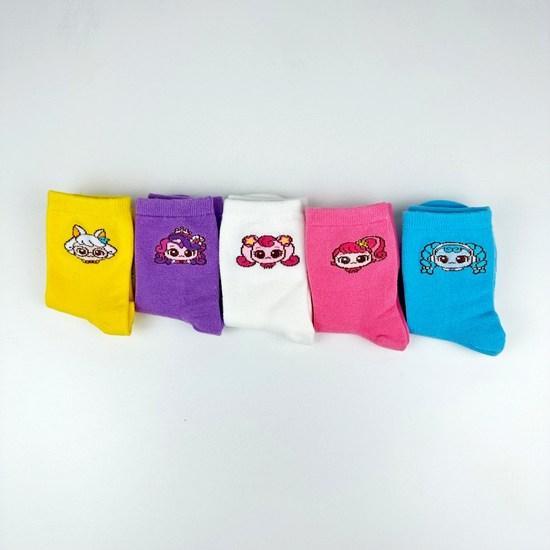 Catchtinipping Children's One Size Cotton Medium Socks 5 Foot Set, a Popular Character In Korea