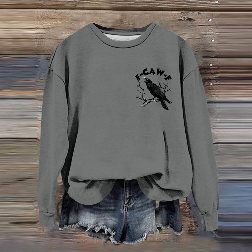 Женская модная повседневная толстовка с длинным рукавом, свободного кроя, с принтом