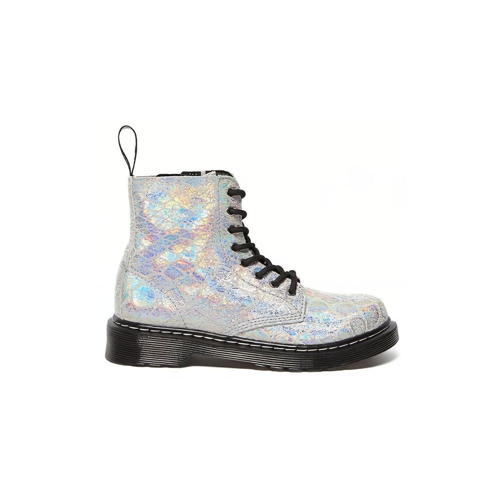 Dr. Martens Детские ботинки Junior 1460 Pascal на молнии, серебристые, 26027045