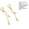 Water Drop Jewelry Adjustable Y Shape Slider Chain Necklace Golden Hoop Earrings