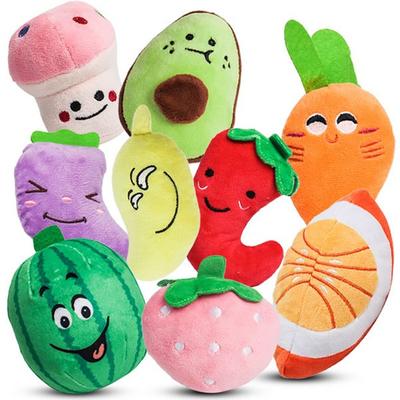 Dingdongpet Pet Кукла со свежими фруктами, набор из 9 шт., разные цвета, 1 комплект